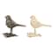 Set of 2 Gold Metal Farmhouse Bird Sculpture, 5" x 6"